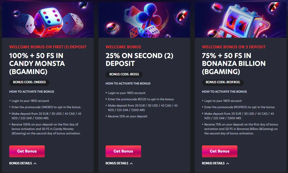 1red casino promotions